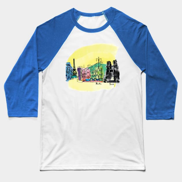 Paris Baseball T-Shirt by CindyS